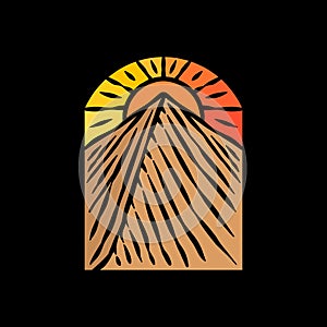 Colourful Mountain Logo Vector Design illustration Emblem