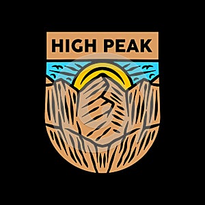 Colourful Mountain Logo Vector Design illustration Emblem