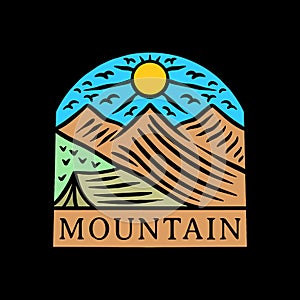 Colourful Mountain Logo Vector Design illustration Emblem