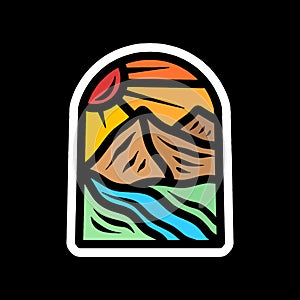 Colourful Mountain Logo Vector Design illustration Emblem