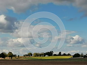 Colourful nature of Poland, autumn field