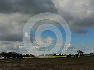 Colourful nature of Poland, autumn field