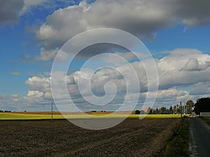 Colourful nature of Poland, autumn field