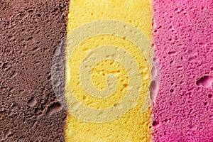 Colourful Neapolitan ice cream background texture