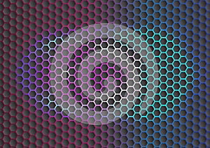 Colourful neon light hexagon patternn