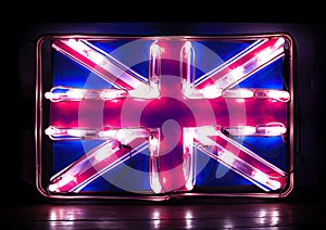 Colourful Neon Union Jack Flag