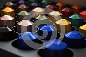 Colourful Nespresso capsules photo