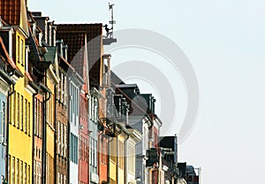 Colourful Nyhavn buildings in Copenhagen