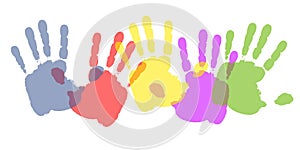 Colourful Paint Handprints