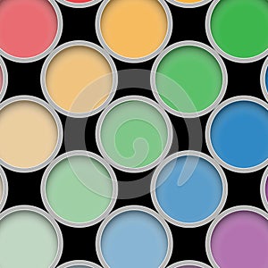 Colourful paint tints, cans, vector illustration