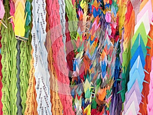 Colourful Paper Cranes Hiroshima Japan