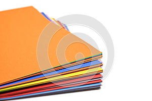 Colourful paper on white background