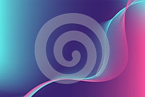 Colourful particle line wave abstract background modern design with copy space; Vector illustration for your business and web