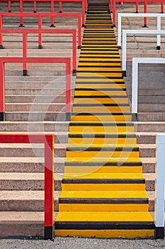 Colourful pattern in an English soccer stadium