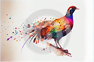 Colourful pheasant bird illustration photo