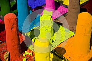 Colourful Pigments in an Indian Market