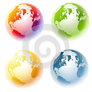 Colourful Planet Earth Globes photo