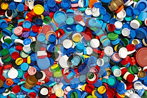 Colourful plastic caps