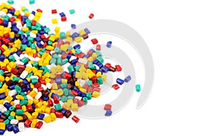 Colourful plastic granules