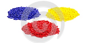 Colourful plastic granules
