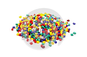 Colourful plastic granules