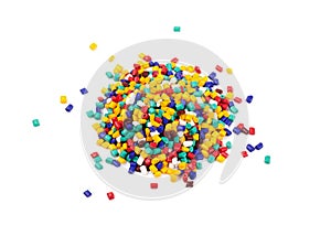 Colourful plastic granules