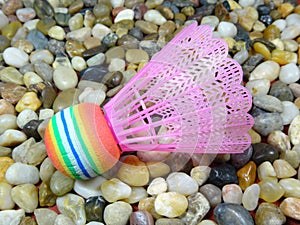 Colourful plastic shuttlecock