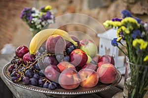 Colourful plate of fruits