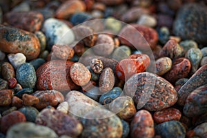 Colourful Polished Beach Pebbles on a Lake Superior Beach.