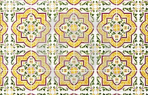 Colourful Portuguese glazed tiles, pattern and background