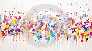 Colourful rainbow paint splash wall art