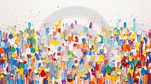 Colourful rainbow paint splash wall art