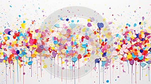 Colourful rainbow paint splash wall art