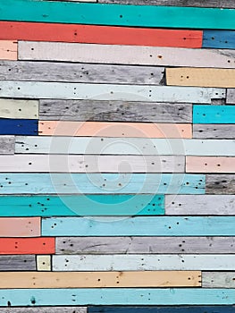 Colourful reclaimed wood