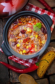 Colourful, rich lentil and vegetable stew