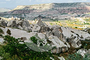 Colourful rock formations in Cappadocia