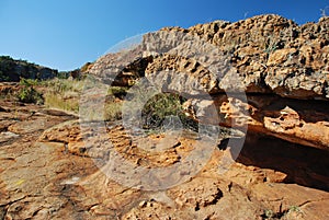 Colourful rock near Bourke`s Luck Potholes