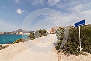 Colourful rocks of Firiplaka beach on Milos island, Greece