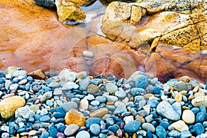 Colourful rocks and water