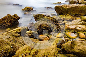 Colourful rocks and water