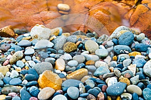 Colourful rocks and water