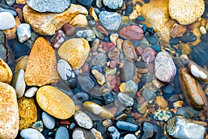 Colourful rocks and water