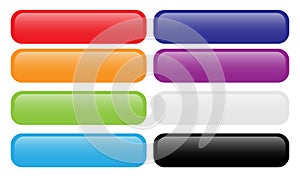 Colourful rounded web button set, vector illustration