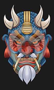 Colourful Samurai Warrior spirit Illustration