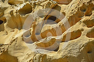 Sandstone rock formations on the Cantabrian coastline. Mount Jaizkibel, Basque Country, Spain photo