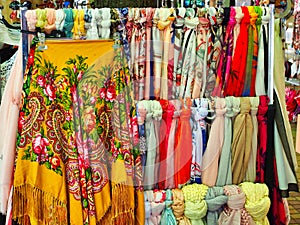 Colourful Scarves and Shawls, Sandanski, Bulgaria