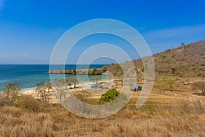 Colourful scenery during sunset at Semporna Beach Lombok Island indonesia.