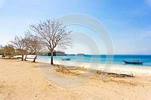 Colourful scenery during sunset at Semporna Beach Lombok Island indonesia.