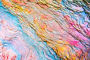 Colourful sedimentary rocks formed by the accumulation of sediments â€“ natural rock layers backgrounds, patterns and textures -