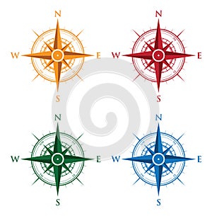 Colourful set of compasses photo